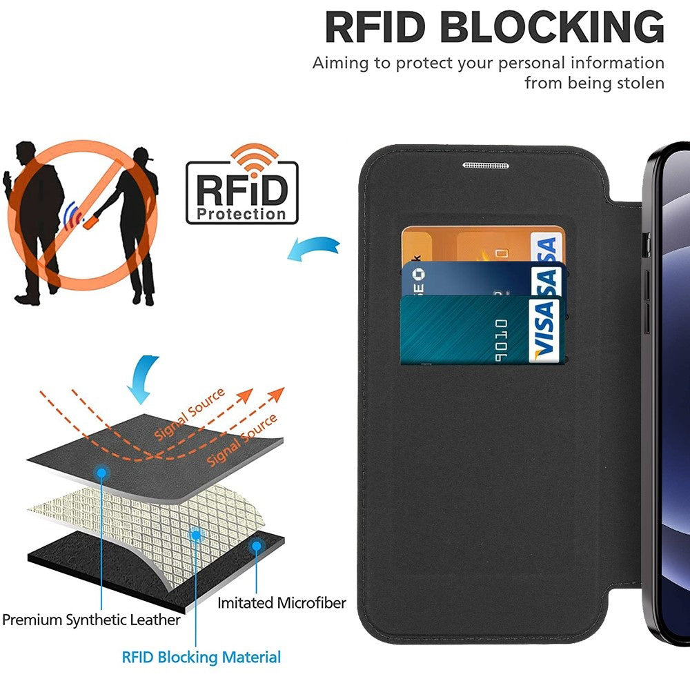 Husa de protectie Techsuit SmartMag Book compatibil cu iPhone 12, Roz