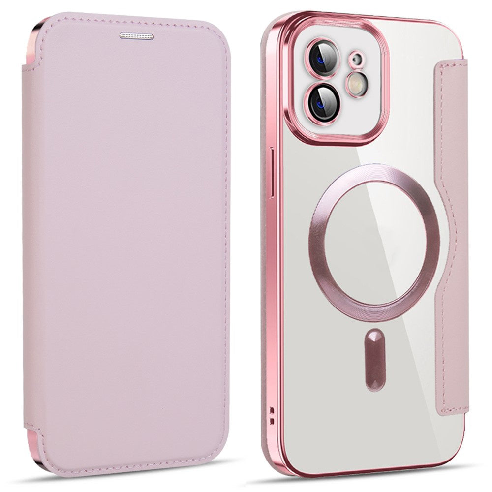Husa de protectie Techsuit SmartMag Book compatibil cu iPhone 12, Roz