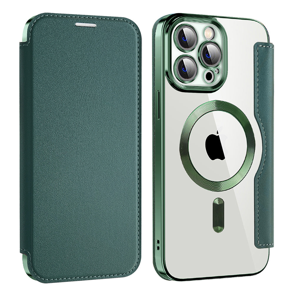 Husa de protectie Techsuit SmartMag Book compatibil cu iPhone 13 Pro, Verde