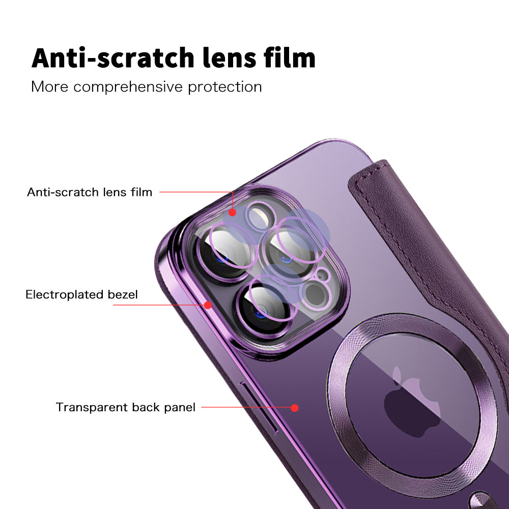Husa de protectie Techsuit SmartMag Book compatibil cu iPhone 13 Pro, Mov