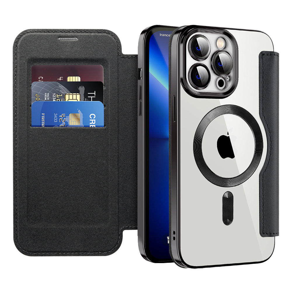 Husa de protectie Techsuit SmartMag Book compatibil cu iPhone 13 Pro Max, Negru