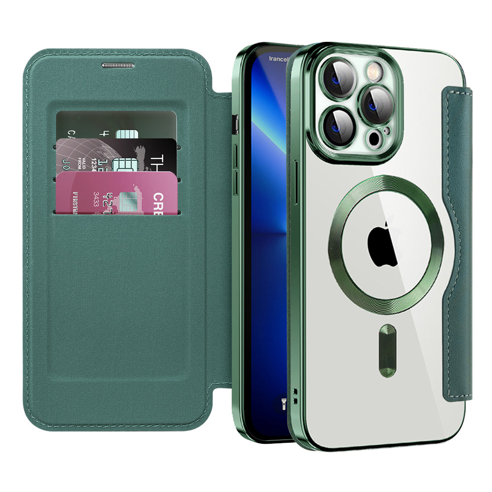 Husa de protectie Techsuit SmartMag Book compatibil cu iPhone 13 Pro Max, Verde