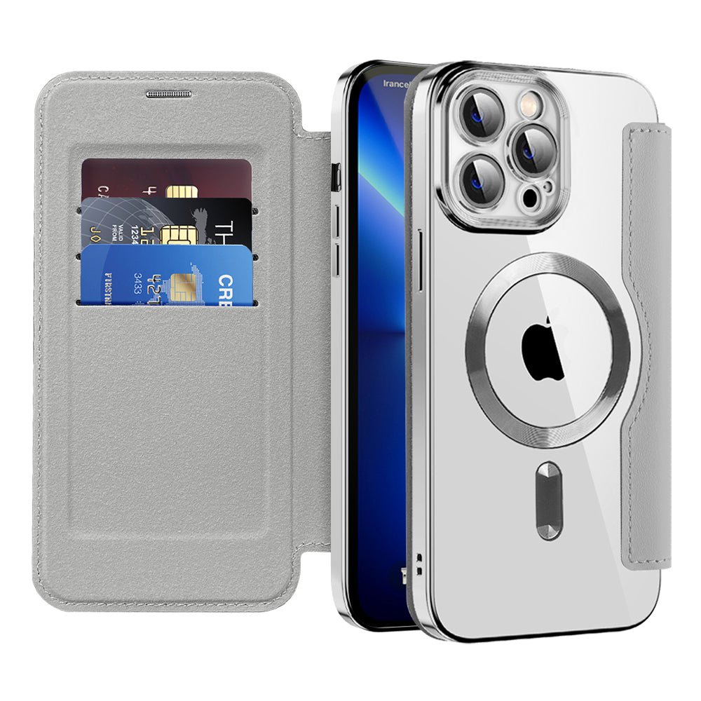 Husa de protectie Techsuit SmartMag Book compatibil cu iPhone 13 Pro Max, Gri
