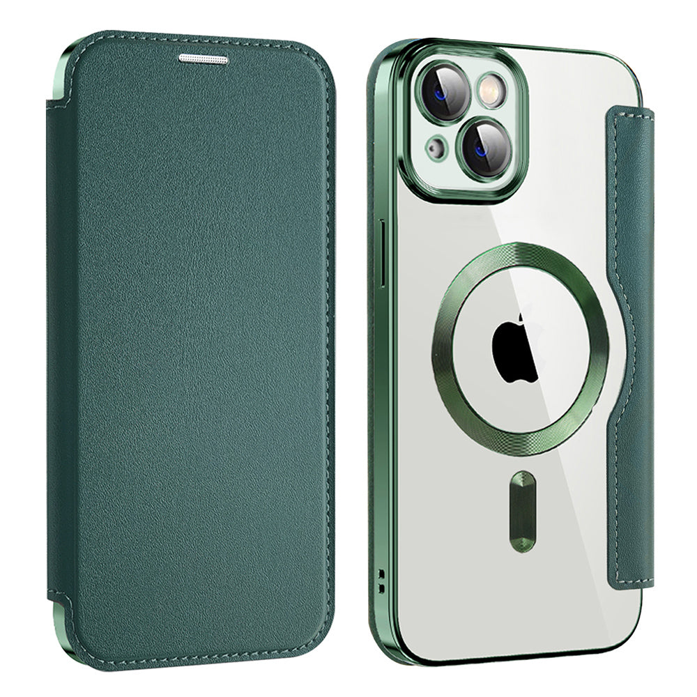 Husa de protectie Techsuit SmartMag Book compatibil cu iPhone 14 Plus, Verde