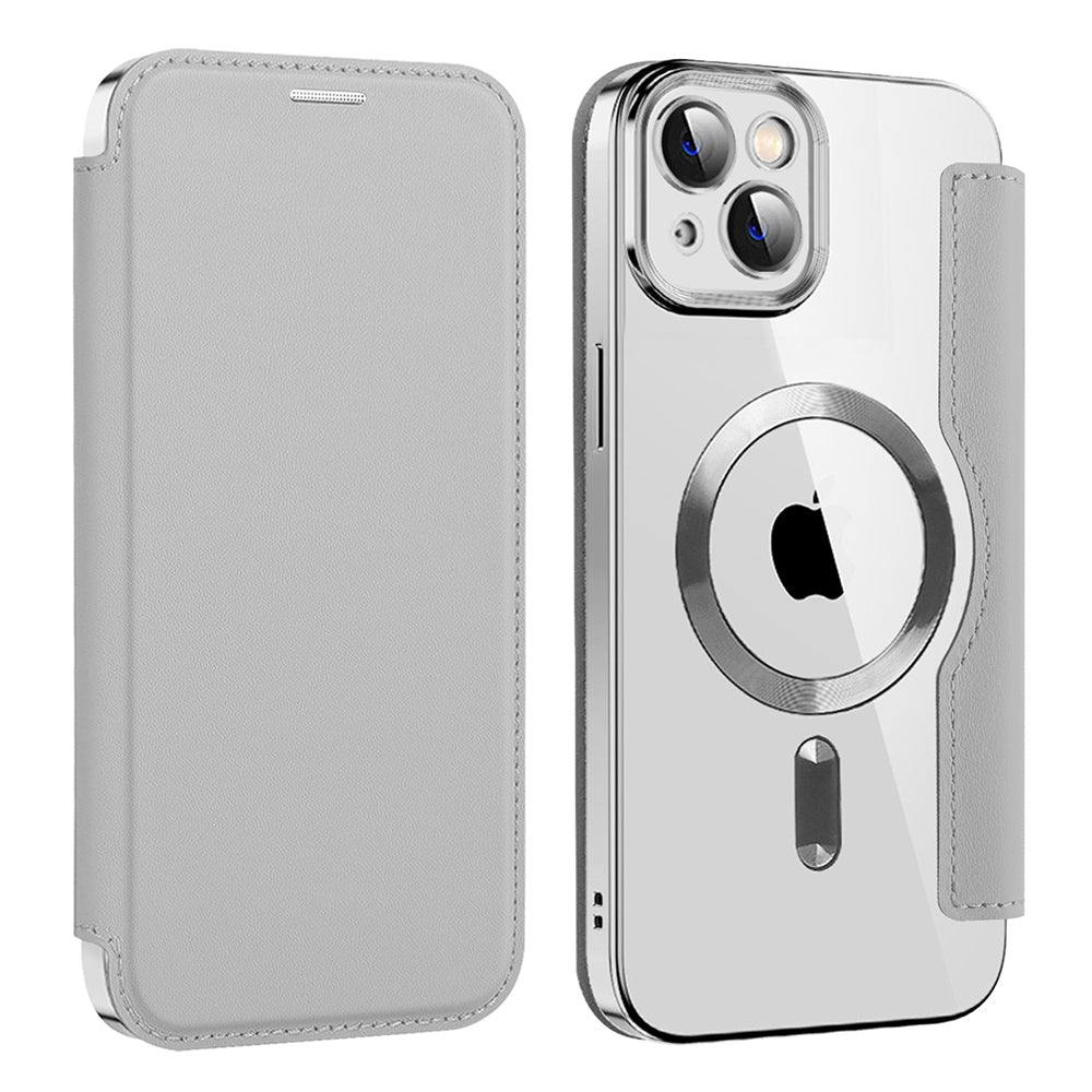 Husa de protectie Techsuit SmartMag Book compatibil cu iPhone 14 Plus, Gri