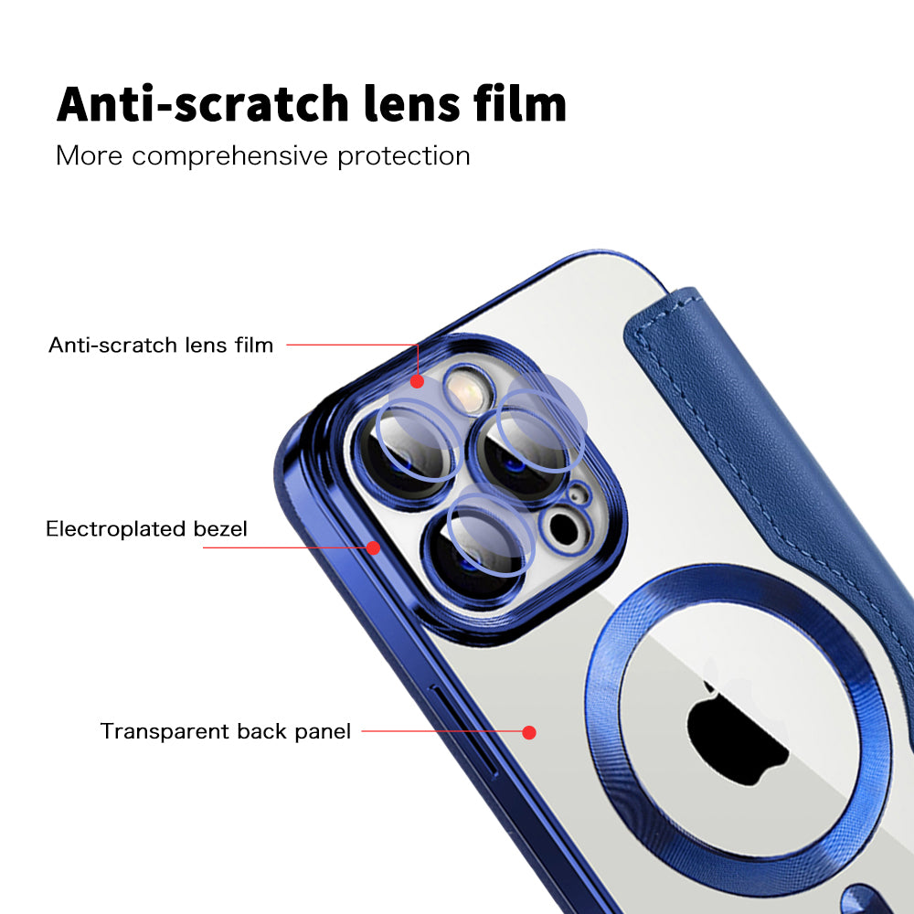 Husa de protectie Techsuit SmartMag Book compatibil cu iPhone 14 Pro Max, Albastru
