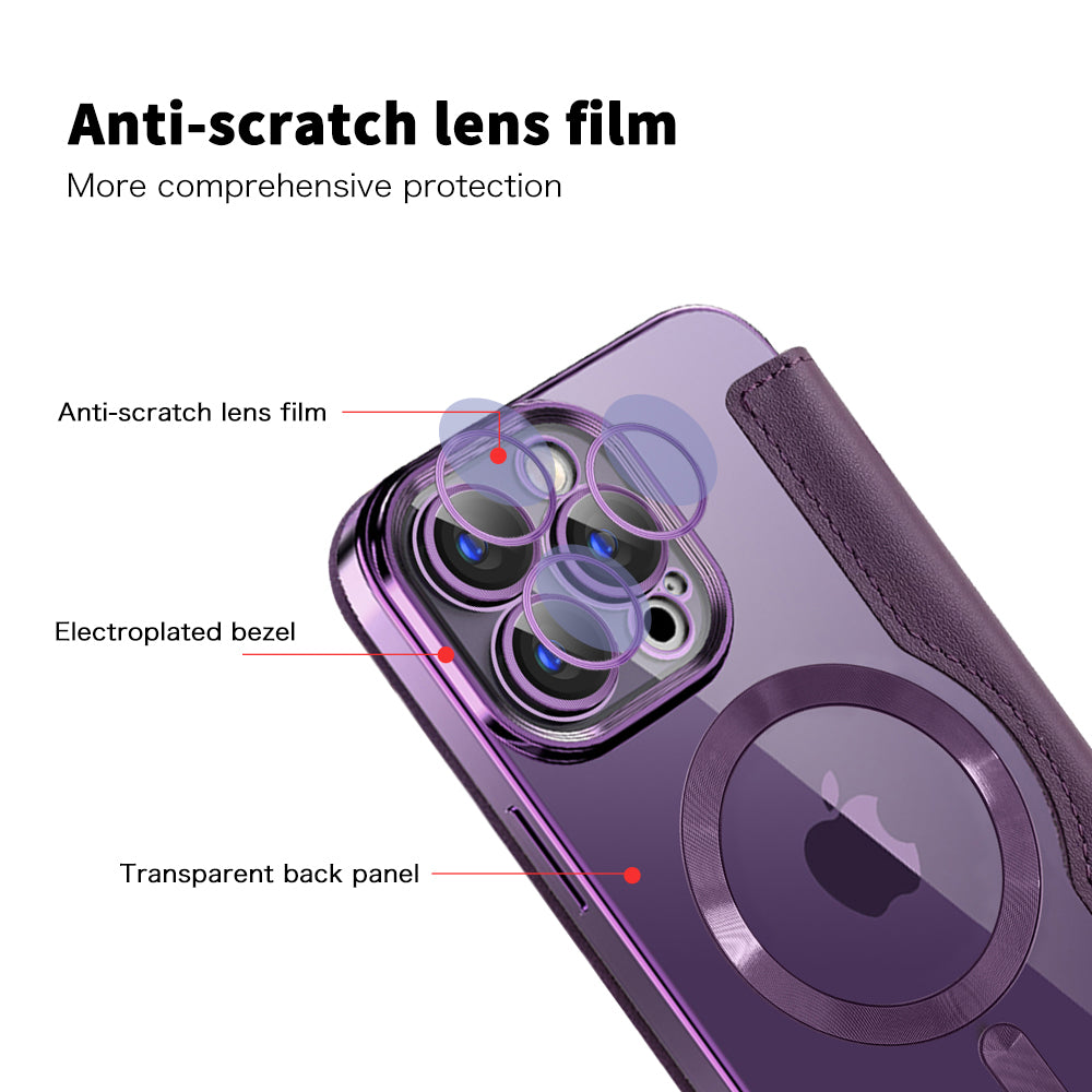 Husa de protectie Techsuit SmartMag Book compatibil cu iPhone 15 Pro, Mov