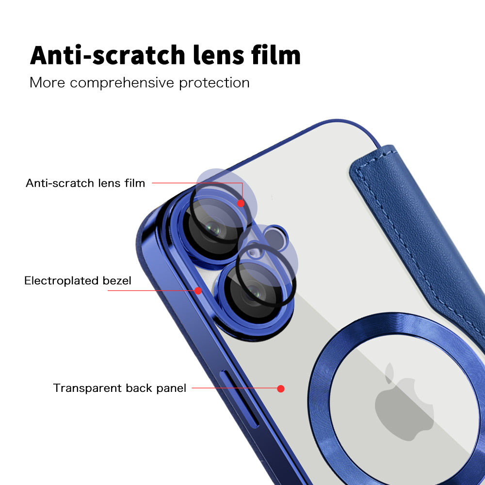 Husa de protectie Techsuit SmartMag Book compatibil cu iPhone 16 Plus, Albastru