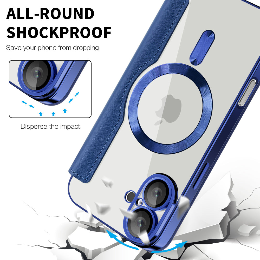 Husa de protectie Techsuit SmartMag Book compatibil cu iPhone 16 Plus, Albastru