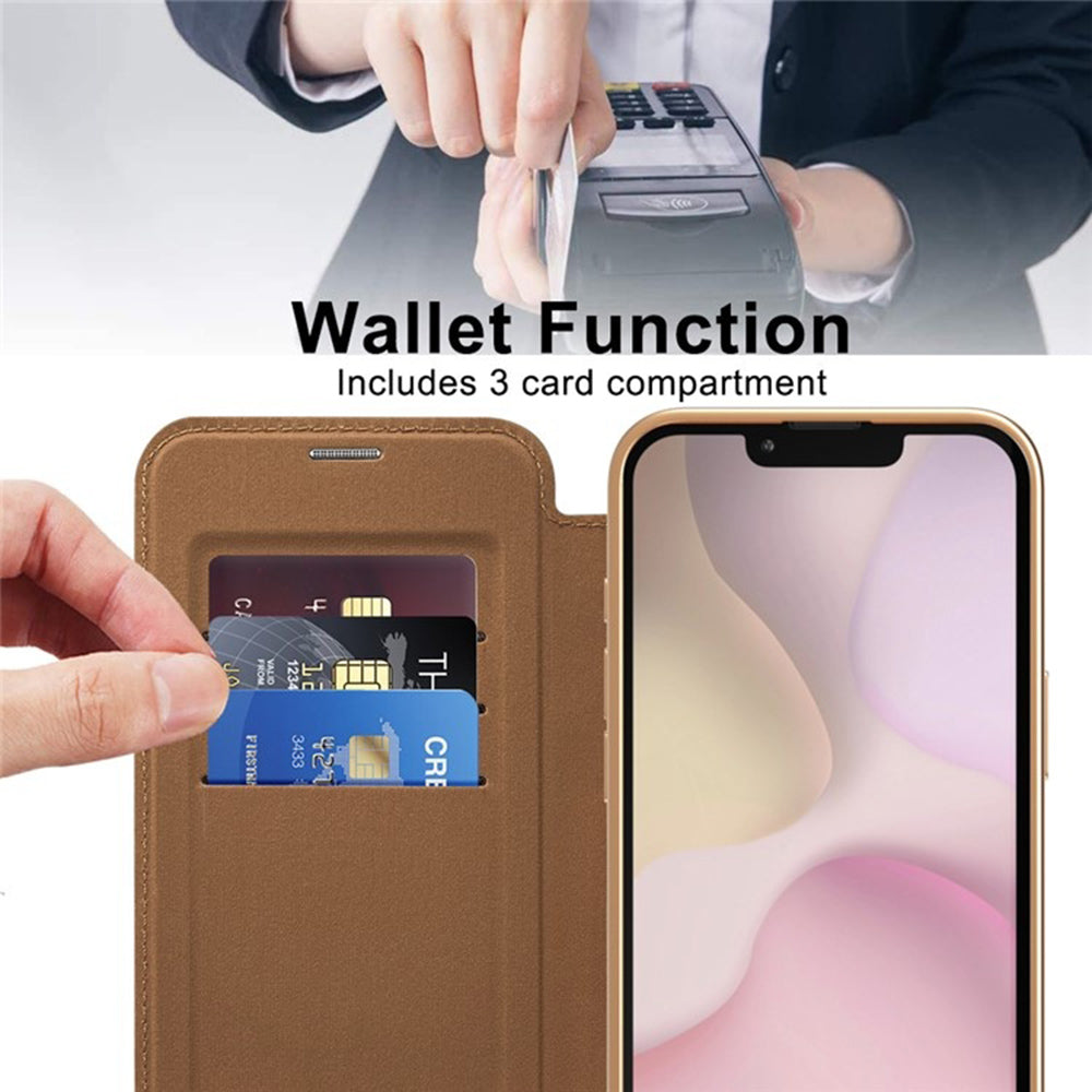 Husa de protectie Techsuit SmartMag Book compatibil cu iPhone 16e / iPhone 17e, Maro