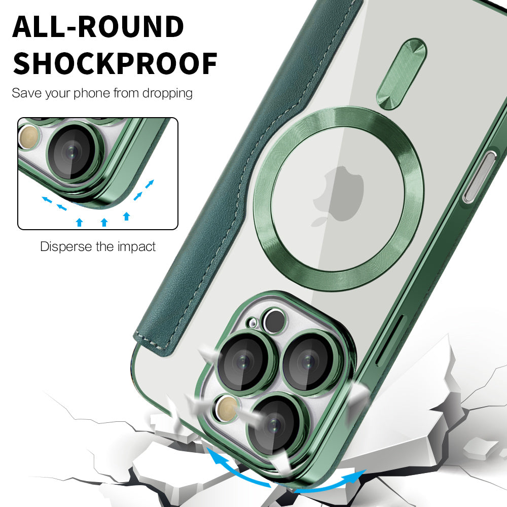 Husa de protectie Techsuit SmartMag Book compatibil cu iPhone 16 Pro, Verde