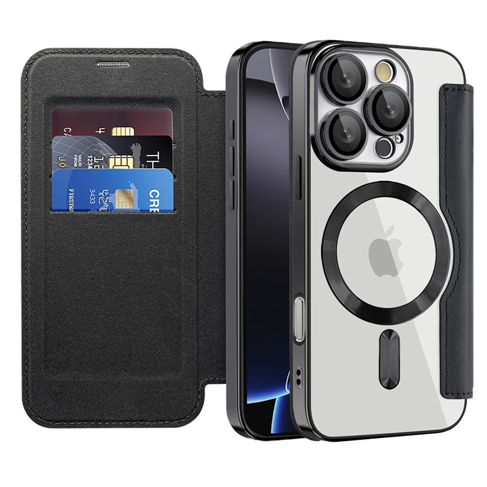 Husa de protectie Techsuit SmartMag Book compatibil cu iPhone 16 Pro Max, Negru