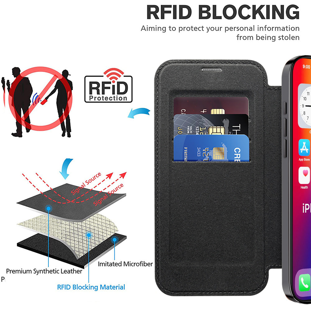 Husa de protectie Techsuit SmartMag Book compatibil cu iPhone 16 Pro Max, Negru