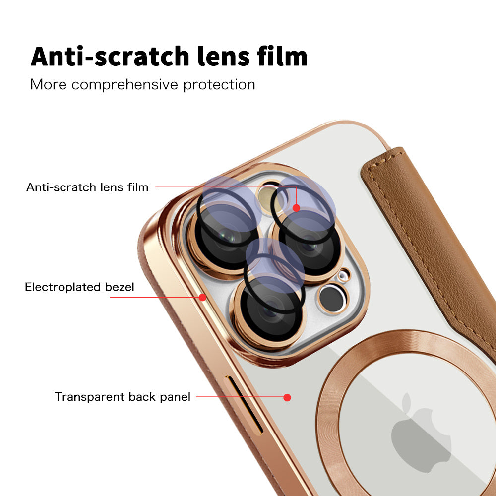 Husa de protectie Techsuit SmartMag Book compatibil cu iPhone 16 Pro Max, Maro