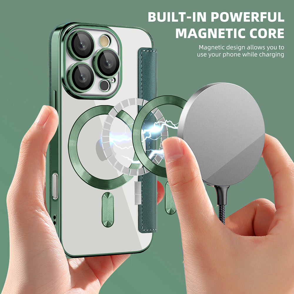Husa de protectie Techsuit SmartMag Book compatibil cu iPhone 16 Pro Max, Verde