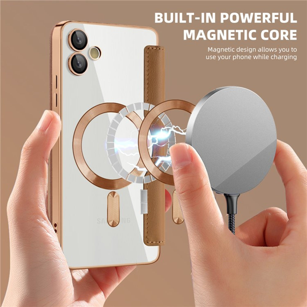 Husa de protectie Techsuit SmartMag Book compatibil cu Samsung Galaxy A05, Maro