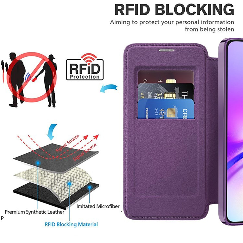 Husa de protectie Techsuit SmartMag Book compatibil cu Samsung Galaxy A05, Mov