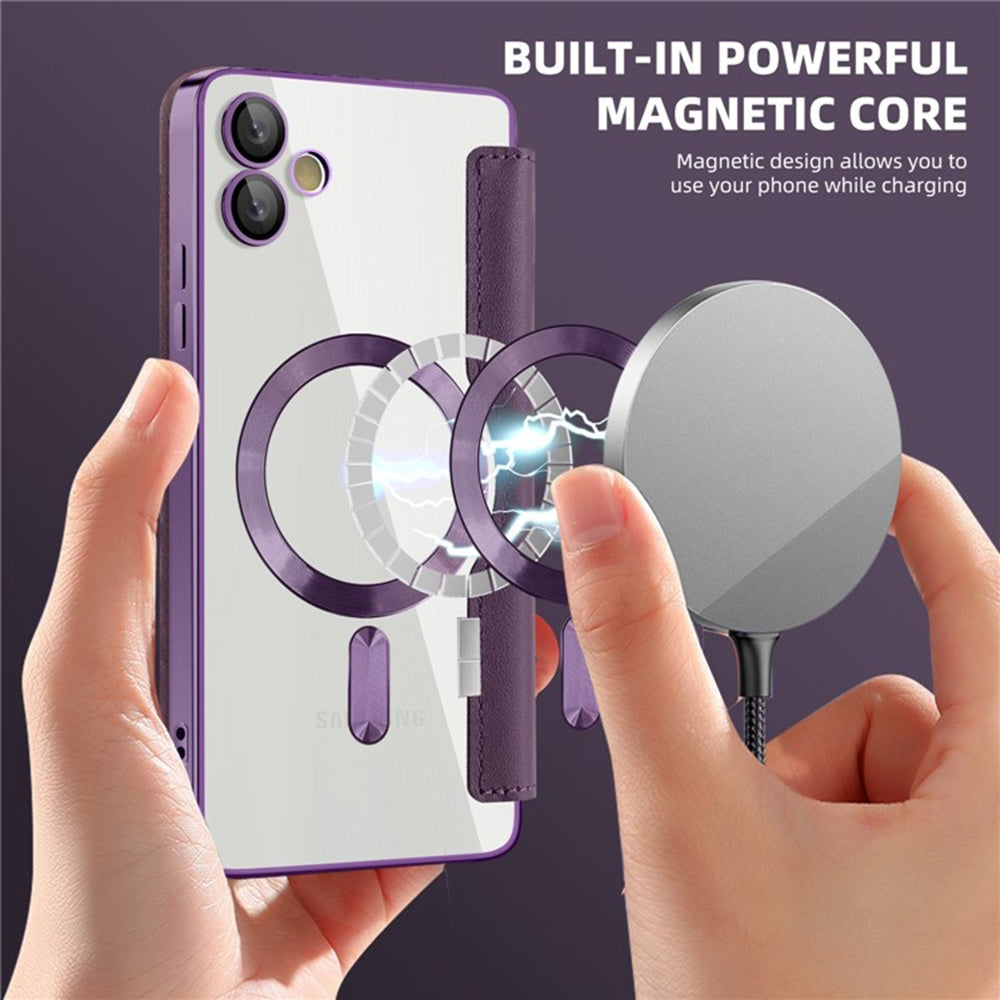 Husa de protectie Techsuit SmartMag Book compatibil cu Samsung Galaxy A05, Mov