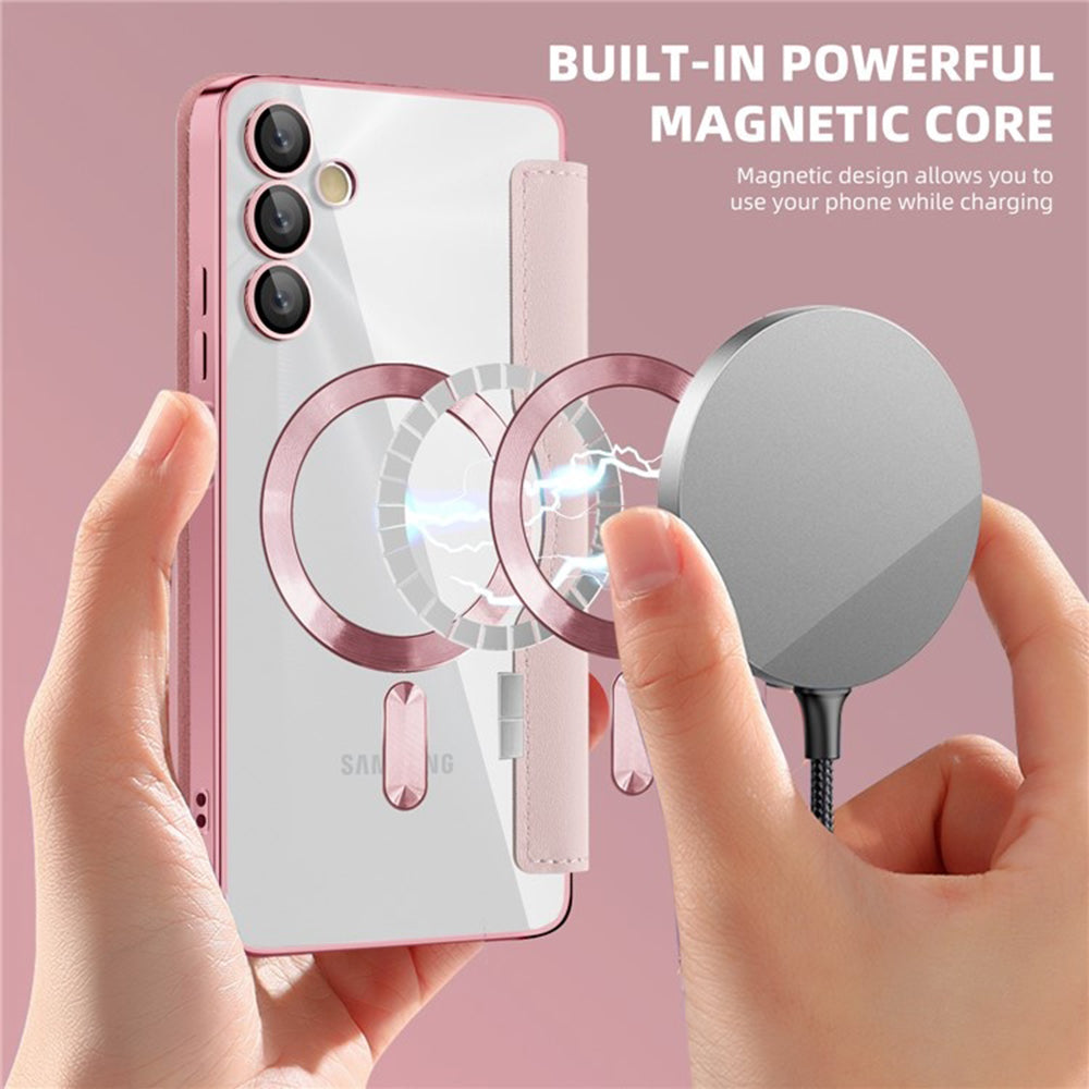 Husa de protectie Techsuit SmartMag Book compatibil cu Samsung Galaxy A05s, Roz