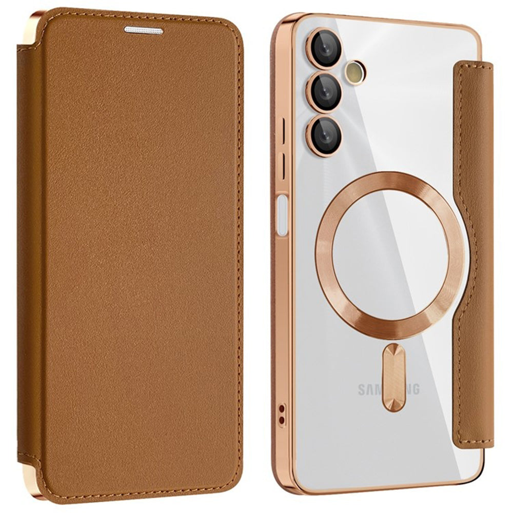 Husa de protectie Techsuit SmartMag Book compatibil cu Samsung Galaxy A05s, Maro