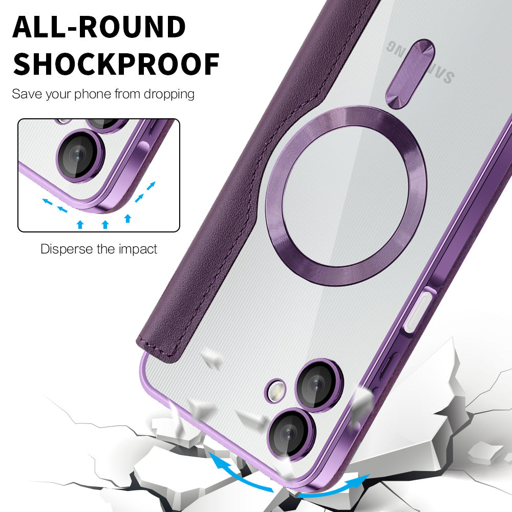 Husa de protectie Techsuit SmartMag Book compatibil cu Samsung Galaxy A06, Mov