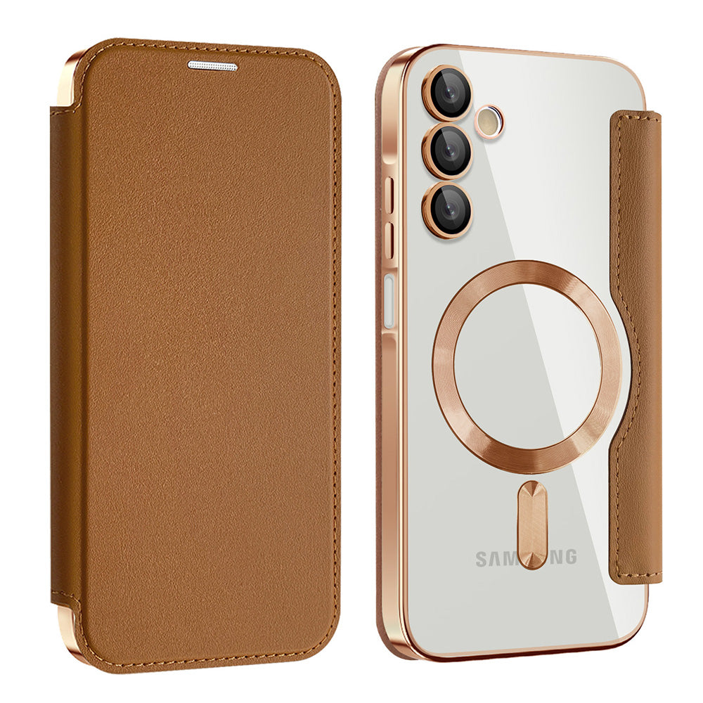 Husa de protectie Techsuit SmartMag Book compatibil cu Samsung Galaxy A15 4G / A15 5G, Maro