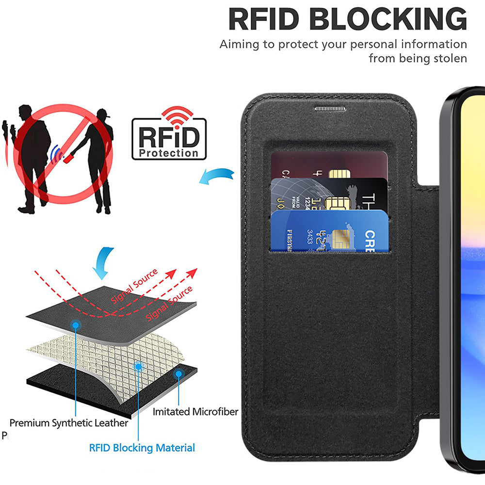 Husa de protectie Techsuit SmartMag Book compatibil cu Samsung Galaxy A15 4G / A15 5G, Negru