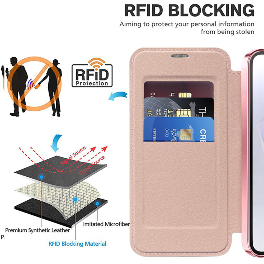 Husa de protectie Techsuit SmartMag Book compatibil cu Samsung Galaxy A36 5G, Roz