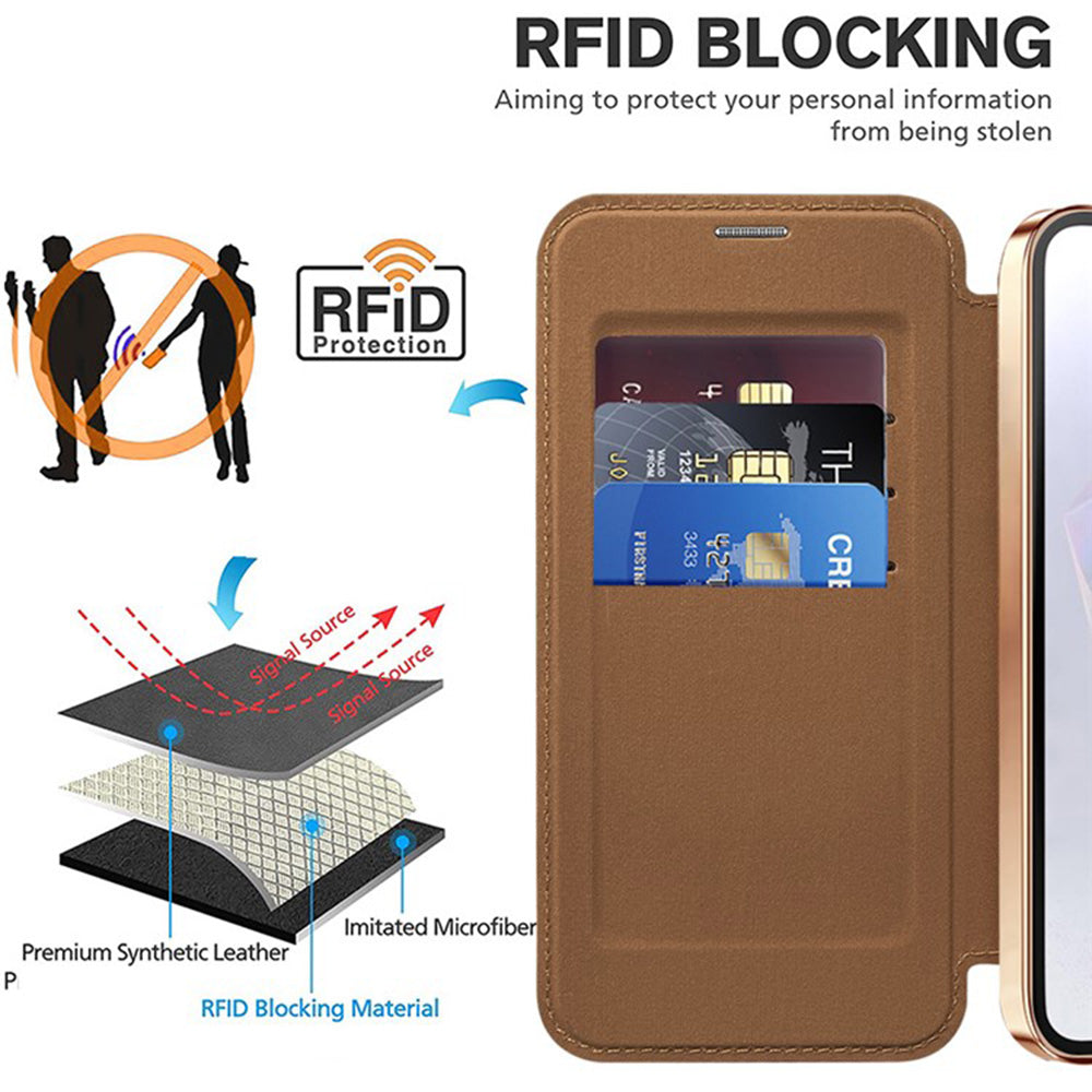 Husa de protectie Techsuit SmartMag Book compatibil cu Samsung Galaxy A36 5G, Maro