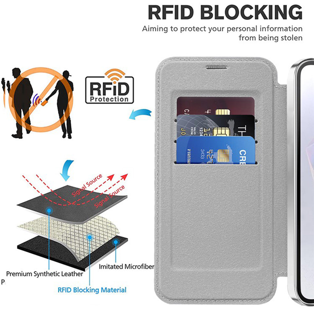 Husa de protectie Techsuit SmartMag Book compatibil cu Samsung Galaxy A36 5G, Gri