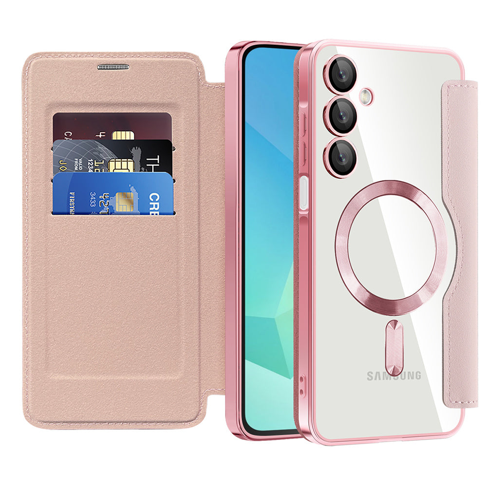 Husa de protectie Techsuit SmartMag Book compatibil cu Samsung Galaxy A16 4G / A16 5G, Roz