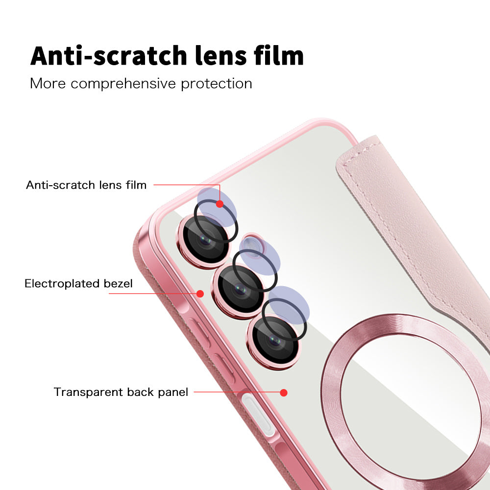 Husa de protectie Techsuit SmartMag Book compatibil cu Samsung Galaxy A16 4G / A16 5G, Roz