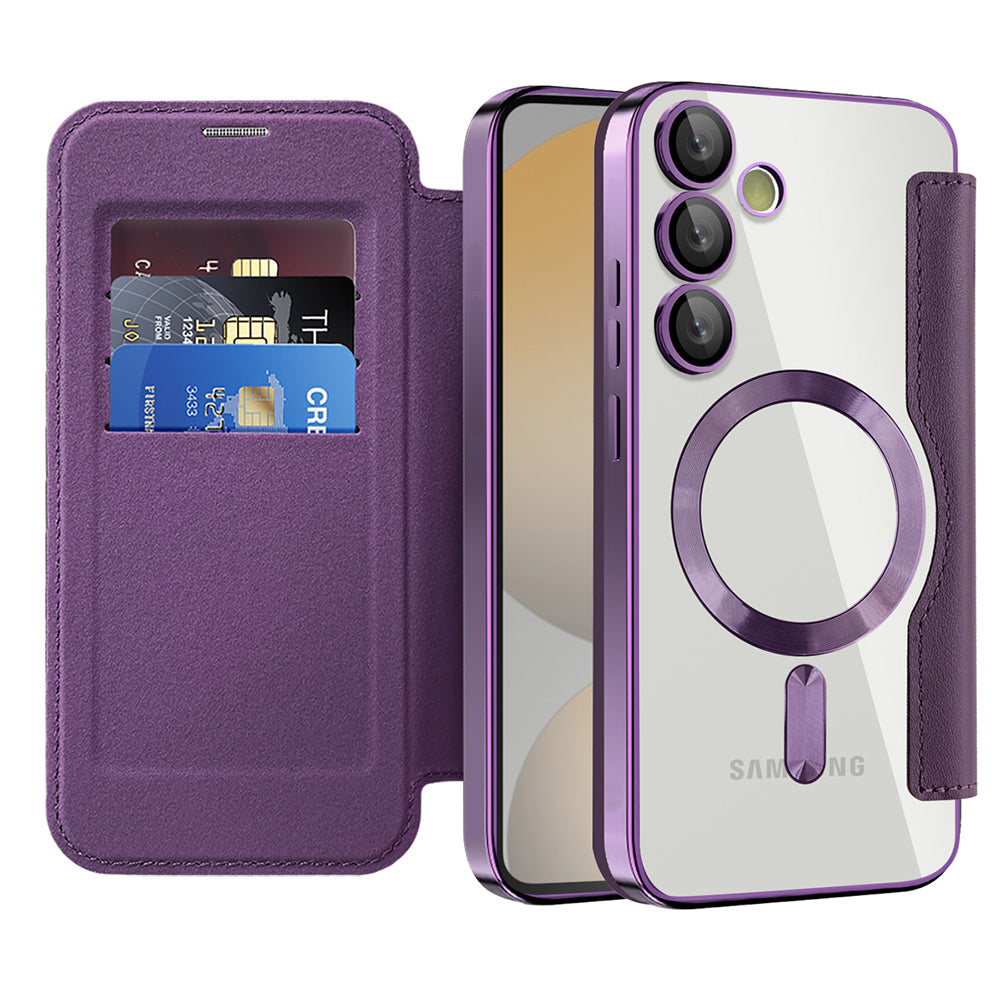 Husa de protectie Techsuit SmartMag Book compatibil cu Samsung Galaxy S24 FE, Mov
