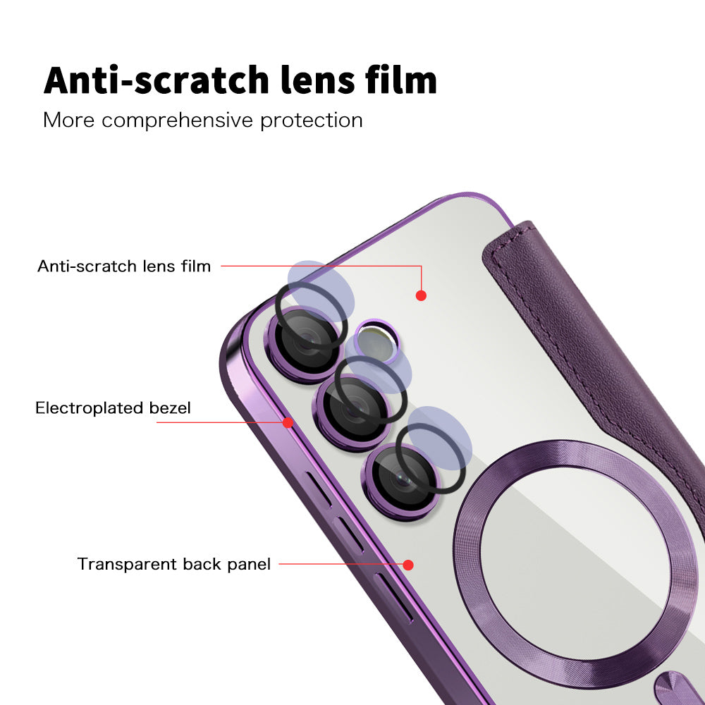 Husa de protectie Techsuit SmartMag Book compatibil cu Samsung Galaxy S24 FE, Mov