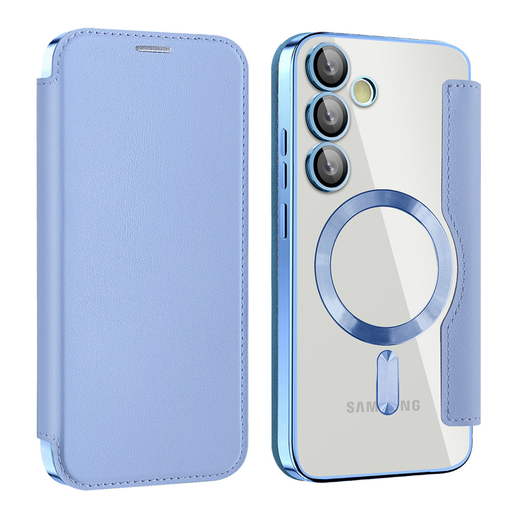 Husa de protectie Techsuit SmartMag Book compatibil cu Samsung Galaxy S24 FE, Albastru Deschis