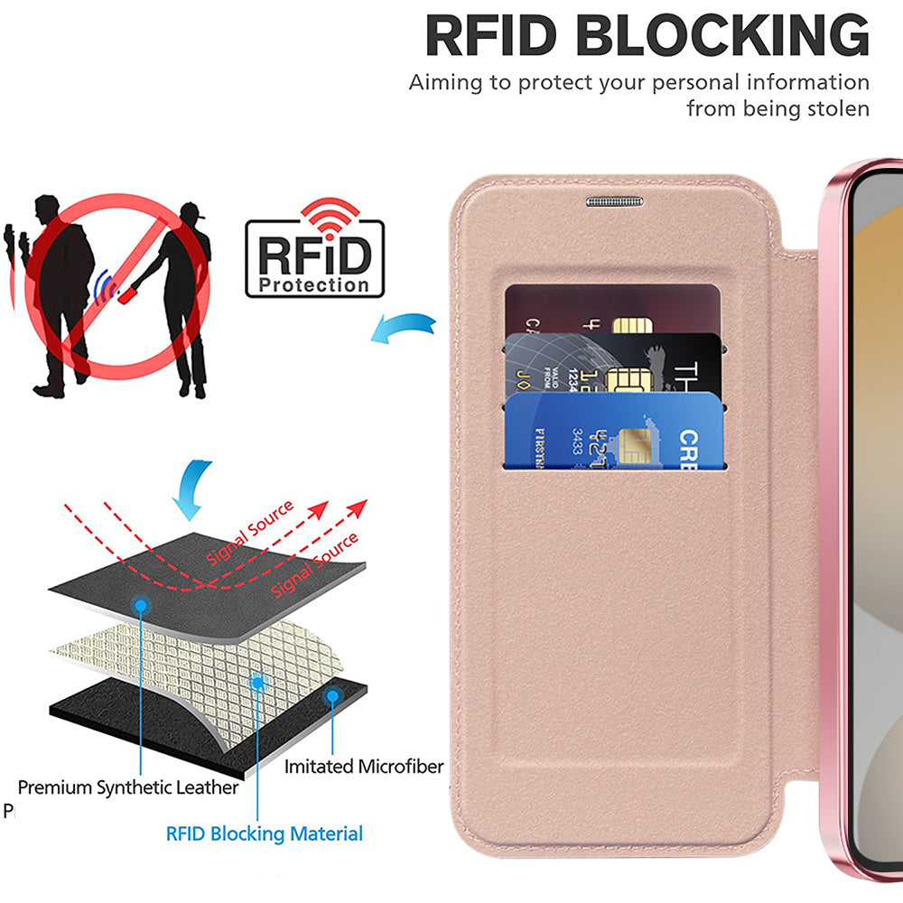Husa de protectie Techsuit SmartMag Book compatibil cu Samsung Galaxy S24 FE, Roz
