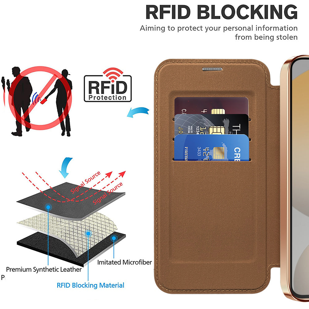Husa de protectie Techsuit SmartMag Book compatibil cu Samsung Galaxy S23, Maro