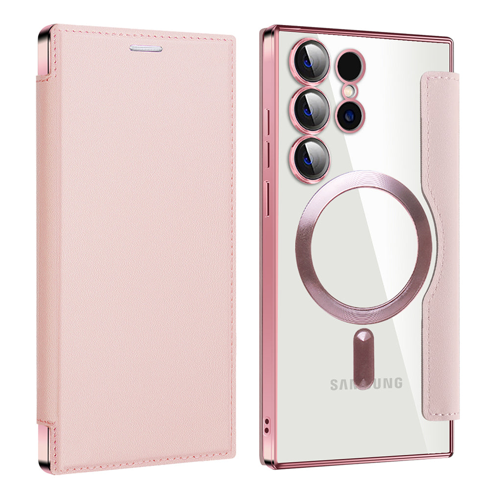 Husa de protectie Techsuit SmartMag Book compatibil cu Samsung Galaxy S23 Ultra, Roz