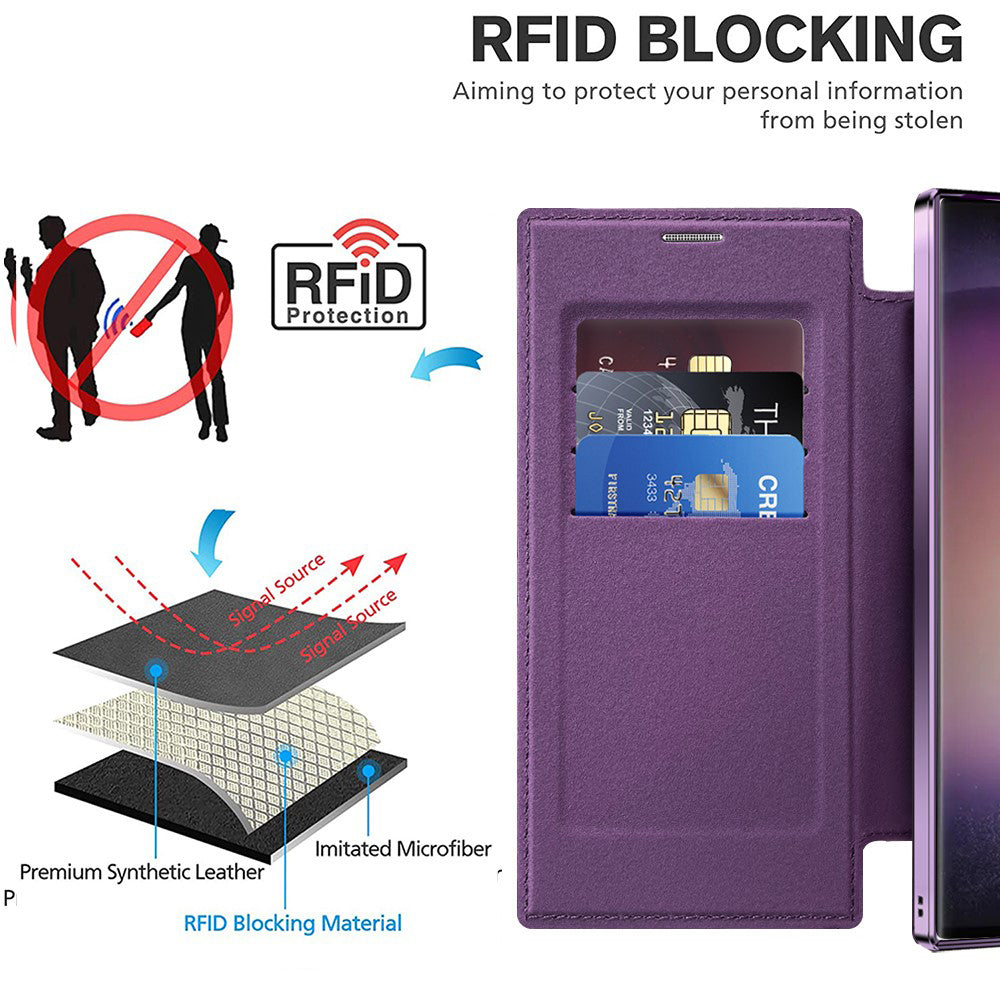 Husa de protectie Techsuit SmartMag Book compatibil cu Samsung Galaxy S24 Ultra, Albastru
