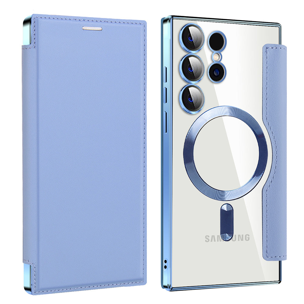 Husa de protectie Techsuit SmartMag Book compatibil cu Samsung Galaxy S24 Ultra, Albastru Deschis