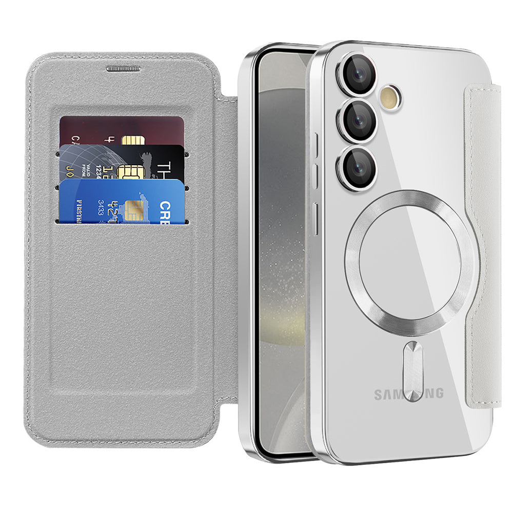 Husa de protectie Techsuit SmartMag Book compatibil cu Samsung Galaxy S24, Gri