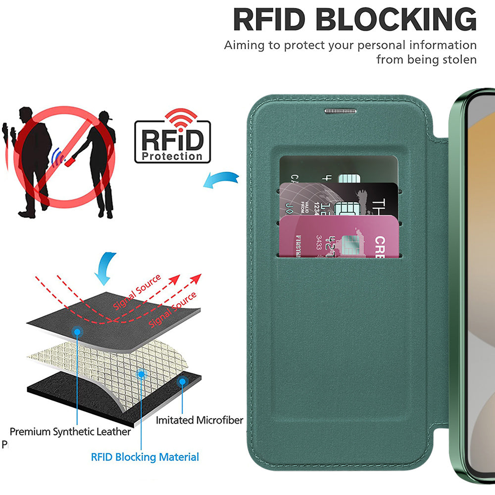 Husa de protectie Techsuit SmartMag Book compatibil cu Samsung Galaxy S24 Plus, Verde