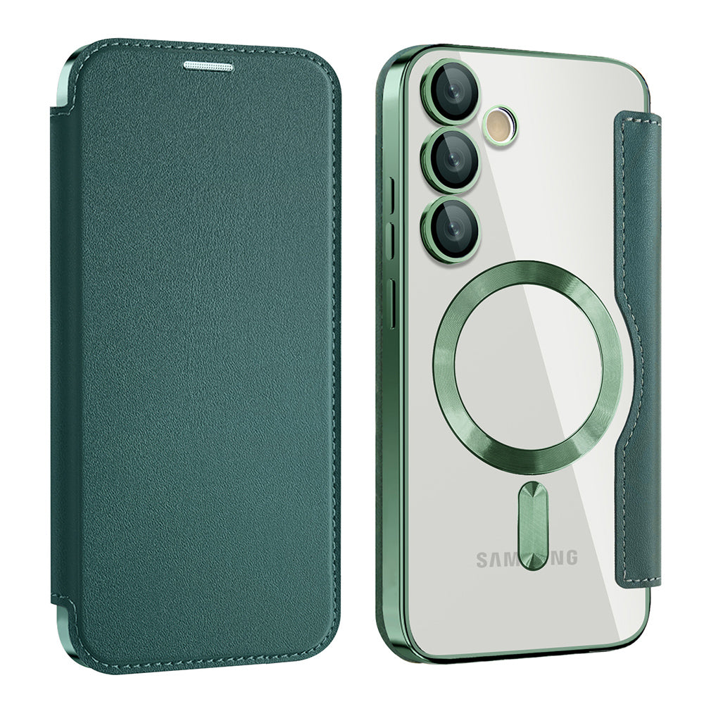 Husa de protectie Techsuit SmartMag Book compatibil cu Samsung Galaxy S24 Plus, Verde