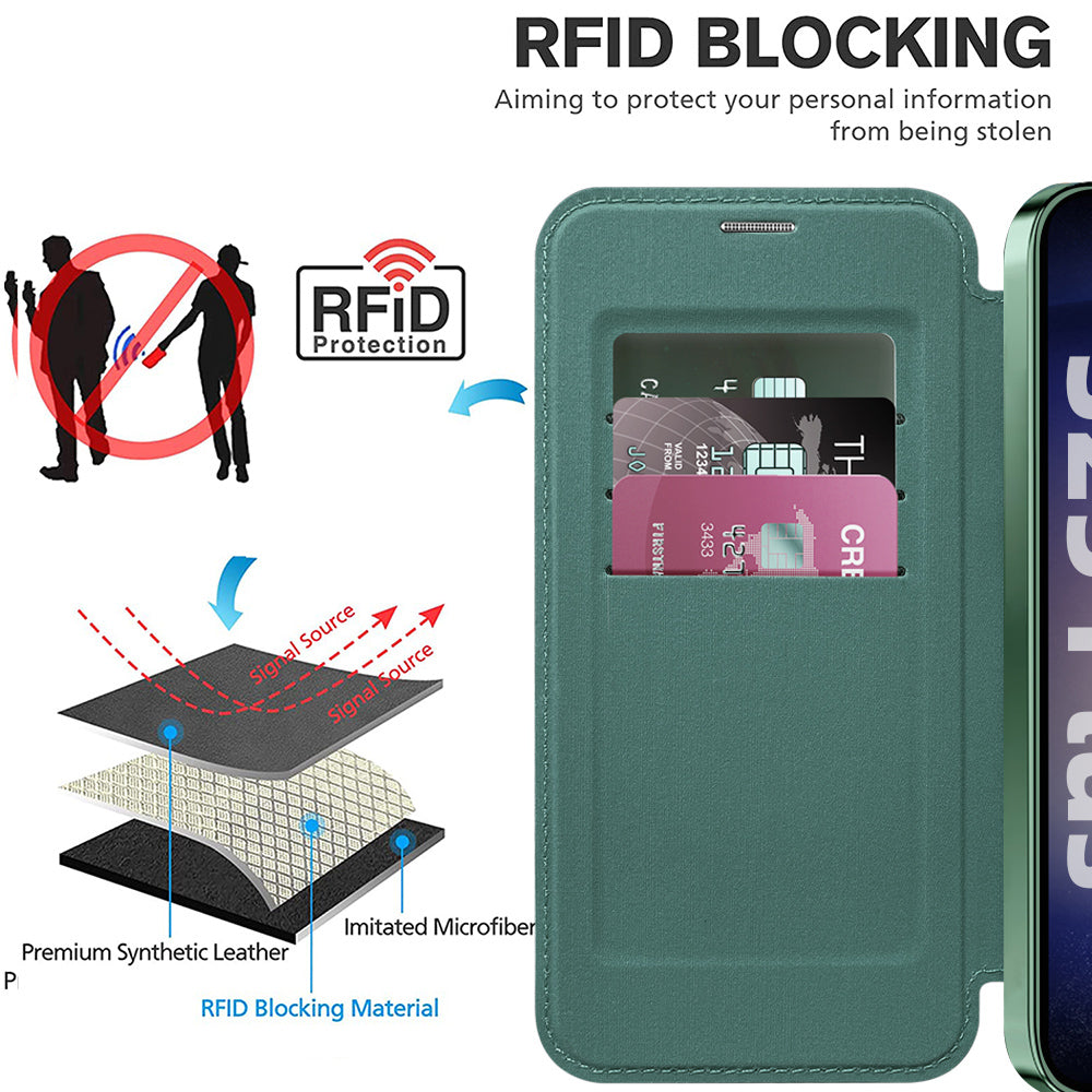 Husa de protectie Techsuit SmartMag Book compatibil cu Samsung Galaxy S25, Verde