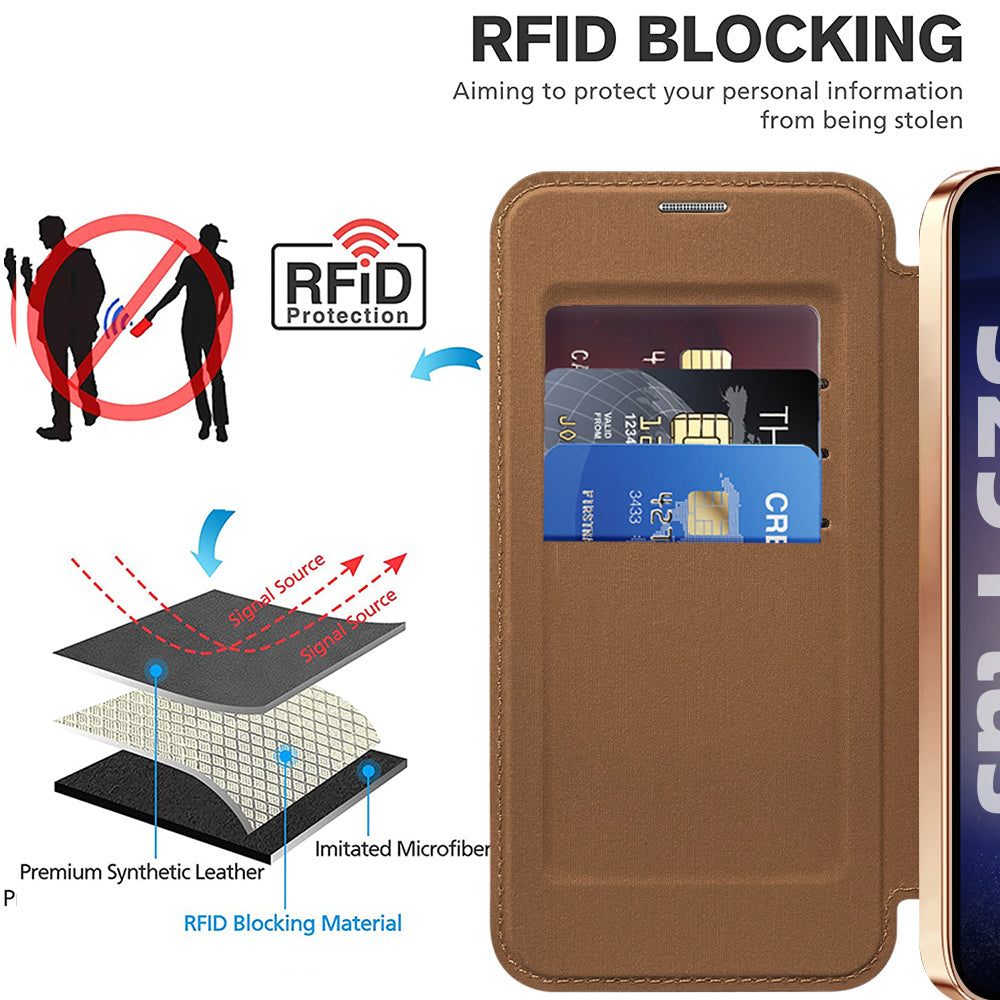 Husa de protectie Techsuit SmartMag Book compatibil cu Samsung Galaxy S25 Plus, Maro