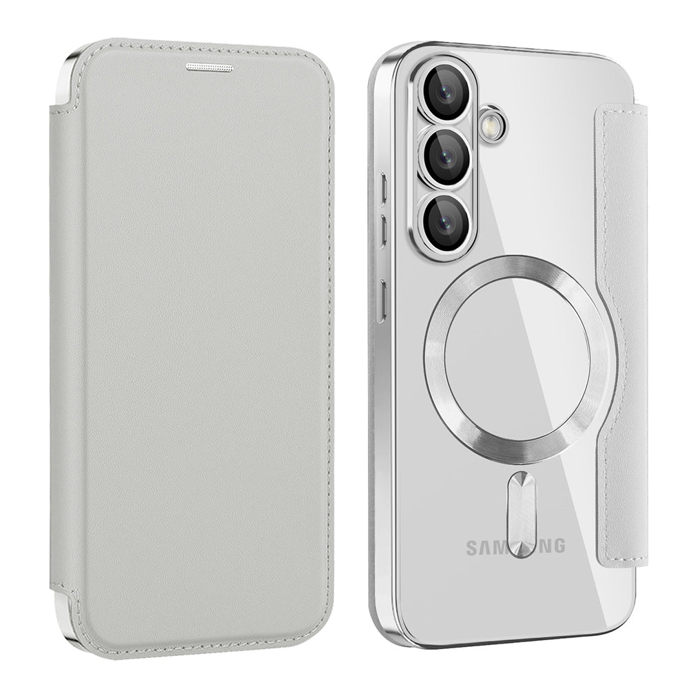 Husa de protectie Techsuit SmartMag Book compatibil cu Samsung Galaxy S25 Plus, Gri