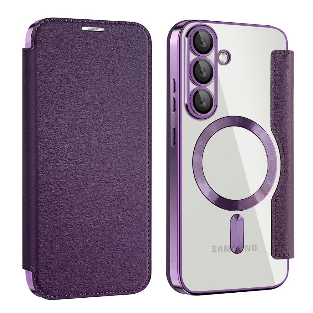 Husa de protectie Techsuit SmartMag Book compatibil cu Samsung Galaxy S25 Plus, Mov