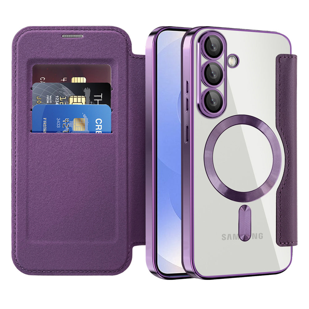 Husa de protectie Techsuit SmartMag Book compatibil cu Samsung Galaxy S25 Plus, Mov