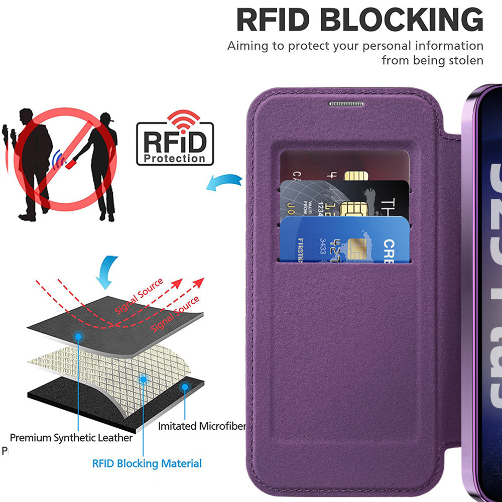 Husa de protectie Techsuit SmartMag Book compatibil cu Samsung Galaxy S25 Plus, Mov