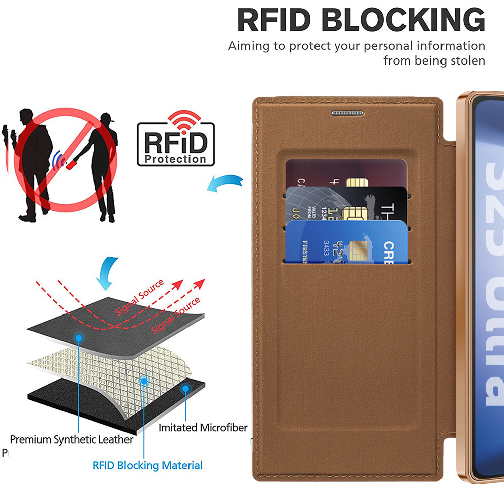 Husa de protectie Techsuit SmartMag Book compatibil cu Samsung Galaxy S25 Ultra, Maro